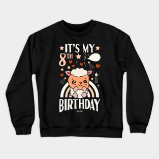 It's My 8th Birthday Pig Gifts Crewneck Sweatshirt